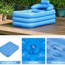 1 Stück tragbare aufblasbare Badewanne, freistehende aufblasbare Badewanne, faltbare tragbare Funktion, geeignet für Erwachsene Spa-Zentren, (hochdichtes PVC)