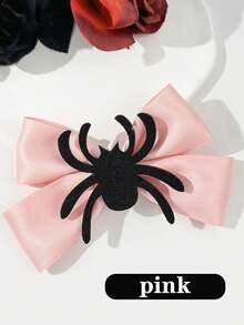 1pc Halloween Spider Bow Hair Clip, Children's Creative Bow Hair Clip, Cute Quirky Side Bangs Clip, Festive Personalized Hair Accessory
