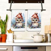 2/4 Piezas Juego, Paños de Cocina con Estampado de Búho en la Nieve, Navidad, Toallas Modernas de Microfibra Super Absorbentes para Cocinar y Hornear, Paños de Cocina Estampados, Toallas de Limpieza, Toallas de Mano, Toallas de Té, Ultra Suaves y Altamente Absorbentes, Gran Regalo para Vecinos, Madres, Amigos, Cumpleaños, Navidad, Decoración Navideña, Obsequio de Inauguración, Accesorios de Cocina, Decoración de Cocina, Artículos Esenciales Diarios - Multicolor - Ver 5