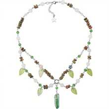 1 Piece Stylish Luxury Green Bead Fairy Neck Strap Leaf With Floral Pattern Elegant Renaissance Holiday Party Banquet Holiday Gift Necklace - 綠色 - 查看 7