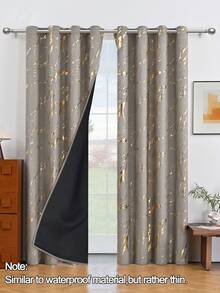 100% Blackout Curtains 84 Inch Length 2 Panels Set Marble Designs Printed Drapes Thermal Curtains For Bedroom With Black Liner Sound Proof Curtains - Solid Color - View 18