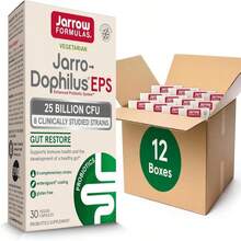Jarrow Formulas Jarro-Dophilus EPS Gut Restore Probiotics 25 Billion CFU With 8 Clinically-Studied Strains, Dietary Supplement For Intestinal And Immune Support, 30 Veggie Capsules, 30 Day Supply - Flavor NameB - 查看 1