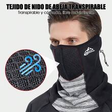 HEKE Bufanda, Transpirable Asamontaas para el Cuello Mujeres y Hombres, Protector Deportiva Bandanas, Mascara Diadema por Ciclismo, Pesca, Senderismo - Gris - Ver 6