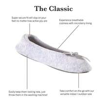 Isotoner Women's Terry Ballerina Slipper Clog - 黑色 - 查看 3