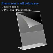 1/3/6 件 6x8 英寸（约 15x21 厘米）亚克力标牌架，透明塑料纸张标牌架、照片展示架、菜单桌面支架、垂直亚克力相框、宣传册架 - 無色 - 查看 4