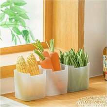 3pcs Refrigerator Storage Bins, Clear Space-Saving PP Storage Bins, Reusable Food Sorting Box, For Fruit, Vegetable, Egg And Meat, Kitchen Organizers And Storage, Kitchen Accessories
