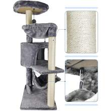 Cat Tree With Cat Condo And Big Hammock Grey - Grey - View 5