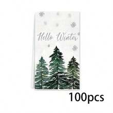 2pcs Christmas Themed Towels, Designed With Christmas Tree And Snowflake Pattern Printed Towels, Machine Washable, Heat-Resistant, Absorbent And Reusable, Suitable For Room Decoration, Kitchen And Bathroom Towels, Party Decoration, Home Decoration, Making It An Ideal Holiday Gift For Christmas. - Multicolor - View 14