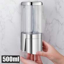 1 dozator de săpun manual, montat pe perete, din plastic, dozator de șampon și balsam fără plumb pentru dușul din baie de hotel - Nu necesită electricitate sau baterii