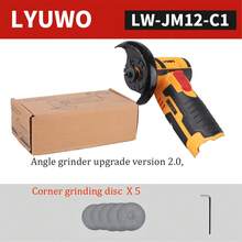 LYUWO Micro Angle Grinder, 12V Low-Noise Rechargeable Lithium Battery Angle Grinder, Micro Polishing Machine, Electric Cutting Machine, One Handed Operation, High Power, Can Cut Metal Steel, Polish Rust Removal, And Polish Wood. 2.0Ah Large Capacity Lithium Battery, Efficient Operation, Equipped With Free Parts