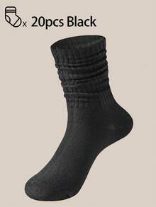 40双/30双/24双男女通用舒适运动袜，适合运动和训练，女士长袜，休闲和商务装，抗菌，柔软，黑白，防臭，吸湿排汗，柔软轻便，适合秋冬，20双/10双/8双/6双/4双/2双 - 彩色 - 查看 48