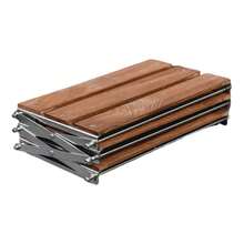 3-Tier Camping Folding Storage Rack Golden Sandalwood Desktop Organizing Rack With Spaced Design Multi-Function Storage Shelf For Indoor Outdoor Household, Portable Natural Wood Camping BBQ Storage Rack