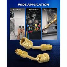 R410a Adapter, 516 Female To 14 Male Conditioner Hose Connectors R410a Refrigerant Split HVAC Recharging More, Set Of 4 Angled Adapters