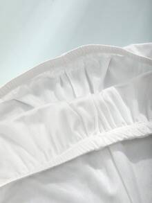 CELILIN 1 Peça Shorts Finos de Renda Respiráveis e Confortáveis de Cor Sólida para Mulheres, Verão - Branco - Visão 7