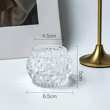 1/4 件复古玻璃烛台，复古玻璃许愿烛台 - 琥珀色烛台，适合烛光晚餐、派对装饰、茶灯、婚礼、派对礼物， - 彩色 - 查看 16