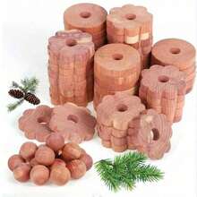 Cedar Ring And Ball Cedar Wood Blocks, For Wardrobe Drawers Shoe Cabinet Storage, With Storage Bag, For Clothing Storage