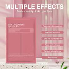 1/5/10/15pcs Korean Collagen Moisturizing Face Mask. Replenish Skin Moisture, Moisturize And Control Oil, Brighten Complexion, Repair Sun Damage, Even Out Skin Tone, Reduce Wrinkles, And Make Skin Radiant. Improve Skin Elasticity, Smooth Skin, And Improve Dullness. - Multicolor - View 4