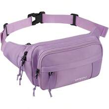 WATERFLY Riñonera cruzada para mujeres y hombres con bolsillos, correa ajustable, Negro, 9.06 x x 3.54 pulgadas - Morado - Ver 13