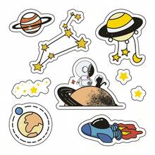 Cartoon Stickers, Astronaut, Cute Waterproof Stickers, Water Cups, Cups, Laptops, Manual Accounts, Account Stickers - Multicolor - View 7
