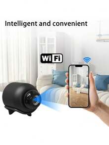 迷你无线WiFi安防摄像头，支持远程连接，放置方便，提供高清720P视频质量，操作简便（产品不含电池，需要持续USB供电，高清720P，购买前请仔细阅读产品说明！）