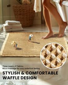 FURICHER Waffle Bath Mat, Non Slip Bathroom Mat, Ultra Absorbent Bath Mats For Bathroom Decor, Extra Soft Floor Bathroom Rugs, Washable Bath Rugs (21"*27") - Multicolor - View 6