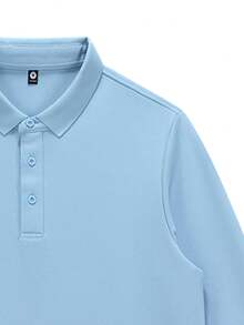 Men's Long Sleeve Polo Shirt, Casual Lightweight Business Solid Color Simple Campus Style Long Sleeve T-Shirt, Autumn/Winter