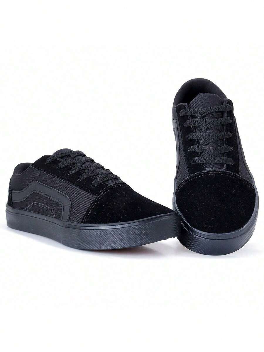 KNU Women's Casual Shoes Skool Flat Sole Skate Shoes, Versatile Shoes For Women Casual Wear Casual Wear - 黑色 - 查看 1