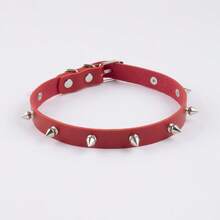 Collar Ladies Punk Spikes Rivets Leather Collar European American Necklace Cosplay Goth Rock Neck Chain Leather Chain - trắng - Xem 8