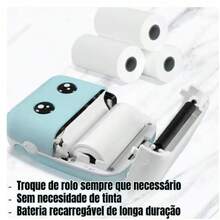 WJ116 Portable Wireless Bluetooth Thermal Printer Battery Powered Mini Printer - 1 ROSA+5 BOBINA ADESIVO - 查看 6