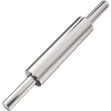 STARLEY-Rodillo para hornear pizza, pastel y galleta, rodillo de masa profesional 5.08X38CM in de acero inoxidable con mango diseño mejor para fondant, pastel de crujido, pastelería, pasta, M incn