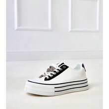 Giày thể thao đế xuồng màu ngọc lam Eriksen có miếng lót màu hồng - trắng - Xem 6