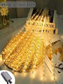 Outdoor Christmas Lights Meteor Shower Lights 8 Tubes 192/288LED Snow Falling Rain Drop Light -IP65 Waterproof, Dripping Icicle String Light For Christmas Tree Decorations Xmas Wedding Party, Blue,Multicolor,Warm White,White - Solar Led String Light - View 17