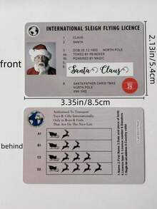 5 pièces Carte de vœux Père Noël, Permis de conduire perdu, Décoration de Noël, Permis de traîneau volant du Père Noël, Permis de conduire du traîneau du Père Noël, Carte de fête en plastique, Accessoires de décoration de Noël, Pas d'électricité requise Décorations de Noël Pyjamas de Noël Cadeaux de Noël Décoration de Noël