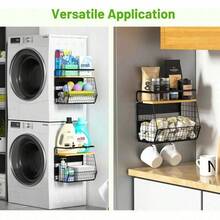 Magnetic Shelf For Fridge With Wood Lid Fruit Potato And Onion Storage Bins Pantry Organizers And Storage Large Container Magnetic Spice Rack For Refrigerator Kitchen Counter Cabinet 1 Silver