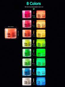 8色迷你夜光颜料,20/60毫升装,防水高饱和度,适用于DIY装饰、艺术绘画、室内外艺术工艺,可用于画布、岩石、木材等材质。防水颜料,色彩丰富,是2026年母亲节的理想礼物之选,也是返校季艺术用品文具套装。 - 均碼 - 查看 13