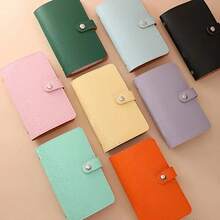 [Leather Currency Album] 50 Sleeves Large Capacity A6 Three-Ring Faux Leather Album For Currency Collection | Rectangular Banknote Storage Box For Coins, Stamps And Cards - Multicolor - View 2