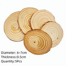 3-12cm de espesor, 1 paquete, rodajas redondas de madera sin terminar de pino Natural, círculos con discos de troncos de corteza de árbol, manualidades, pintura para de boda - 5 piezas de 6-7 cm - Ver 19