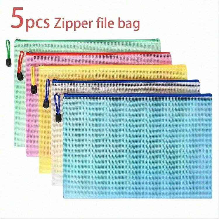 1/5/10 Zippered Pockets For Sorting And Storage - Great For Cross Stitch, Educational Games, Travel, School, Board Games And Office Supplies - Letter Size A4, Random Colors And Styles - Multicolor - View 11
