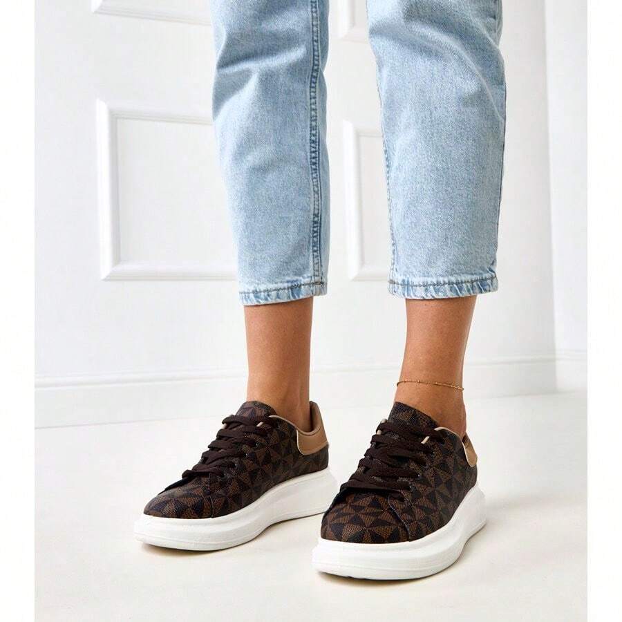 Eriksen Turquoise Platform Sneakers With Pink Insert - Brown - View 1