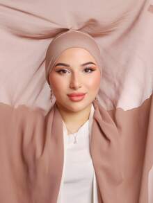 1 chiếc khăn trùm đầu quấn nhanh có móc nam châm, khăn choàng voan kết hợp lớp lót dệt kim Jersey, khăn trùm đầu quấn nhanh 3 trong 1, vải voan mềm mại và thoáng khí, thích hợp mặc hàng ngày, lễ hội, cầu nguyện, hành hương, khăn choàng abaya cho nữ mặc khi đi dự tiệc - khăn trùm đầu tức thì - Xem 3