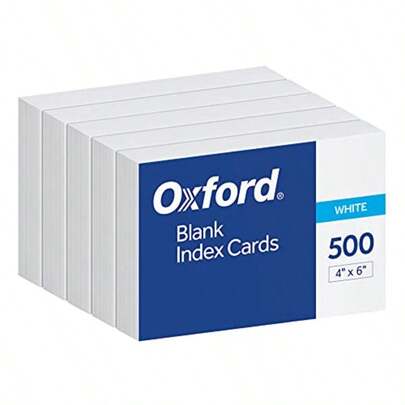 Index Cards Index Cards Blank On Both Sides White Cards 40177 4x6 100 Count (Pack Of 5)