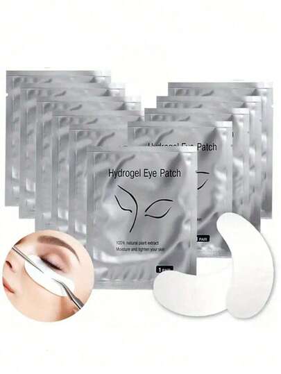 10/5/100 Pairs Moisturizing Hydrogel Eye Masks - Perfect Companion For Eyelash Extensions - Infused With Moisturizing Ingredients And Soothing Plant Extracts, Suitable For All Eye Shapes - Professional Makeup Tool, Essential Set For Long-Lasting Lashes