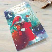 Charming Christmas Card With Envelope (11cm*16cm) - Perfect For Friends, Family & Special Occasions - High-Quality, Creative Holiday Greeting For Grandson