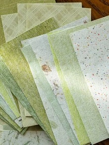 MOCARD 50 张/包简约复古剪贴簿纸、DIY 装饰工艺纸、节日礼物、手工拼贴材料、个性化剪贴簿规划创意学校文具用品 - 綠色 - 查看 3