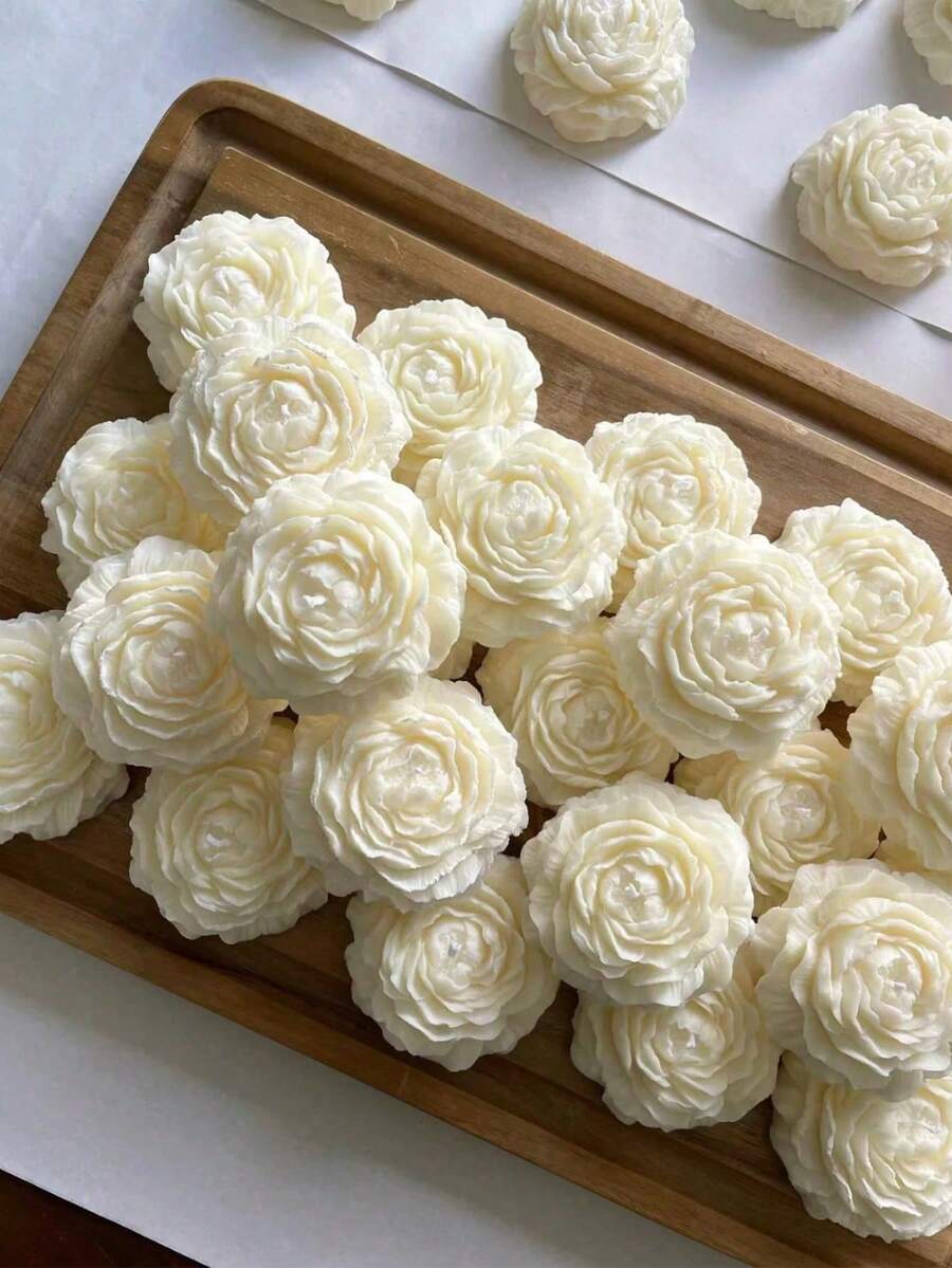 1 件牡丹香薰蜡烛（限量牡丹香），适合学生、节日礼物、返校宿舍装饰套装、婚礼、母亲节、情人节、圣诞节（天然蜡材料、手工花卉设计、持久香味） - 彩色 - 查看 1