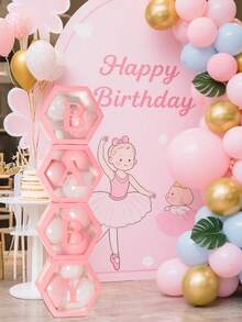 粉色透明字母婴儿淋浴盒生日婚礼定制名字气球盒、生日派对装饰、性别揭示装饰、圣诞装饰大透明盒、生日装饰背景、节日派对装饰、家居装饰、壁炉装饰、婴儿淋浴盒、背景摄影道具 - 彩色 - 查看 7