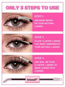 Waloshow 10ml Single Lash Glue & Sealant, Remover Liquid, Lash Applicator, 2-In-1 Cluster Lash Glue & Sealant, Lash Brush, Cluster Lash Glue, Lash Glue, Tweezers, Cluster Lash Glue, Lash Glue & Sealant, Lash Glue, Cluster Lash Tools, Lash Extension Tools, Lash Tools Kit - Pink - View 8