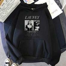 Laufey Hoodie For Autumn Winter Hip Hop Sweatshirt Comfortable Clothing Loose Clothes Sudaderas Con Capucha New Sweet PulloversWith Fashionable Patterns  Sweatshirt - 黑色 - 查看 1