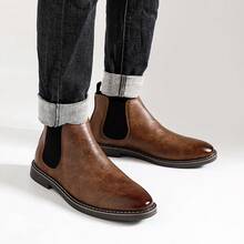 男士切尔西靴，休闲复古风格踝靴，搭配牛仔裤 - 摩卡棕 - 查看 4