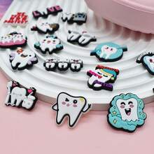 6/10/15pcs Cartoon Dentist Pattern Shoe Charms, PVC Material, Suitable For Sandals, Birthday, Christmas, Halloween Parties, Creative - Multicolor - View 5